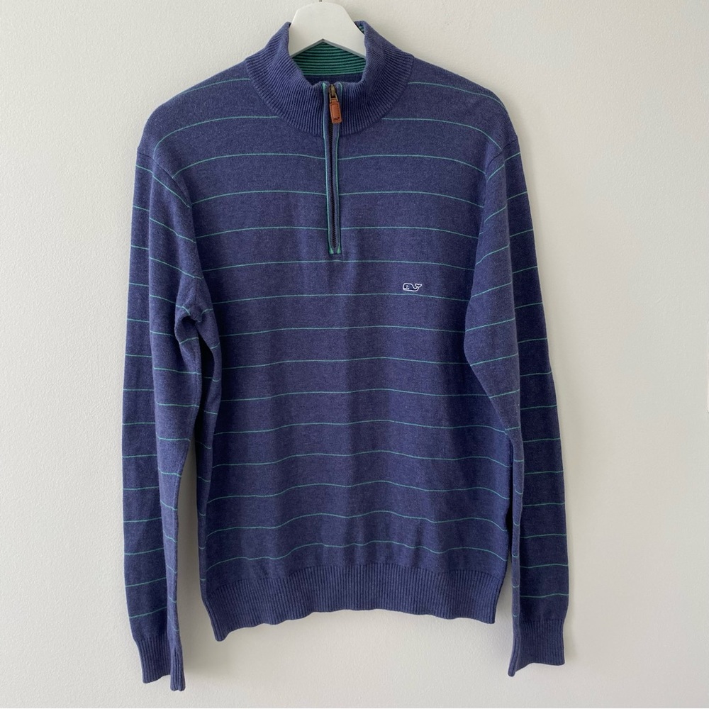 Vineyard Vines Men’s Long Sleeve Blue 1/4 Zip GUC